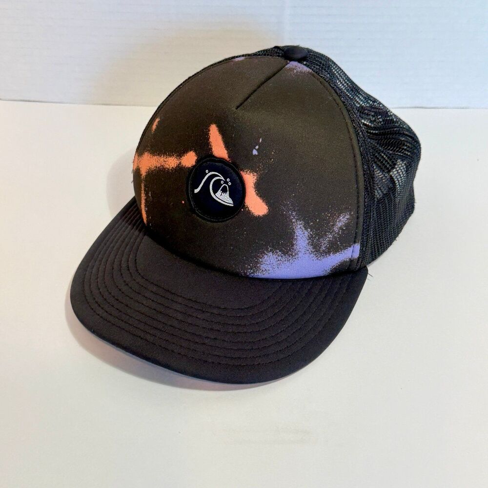 Quiksilver Trucker Hat Foam Front Paint Splatter Logo Patch Mesh Back OSFM